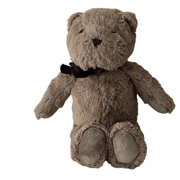 Pottery Barn Kids PBK Plush Teddy Bear 12" Brown Ribbon Stuffed Animal Toy - Picture 1 of 4